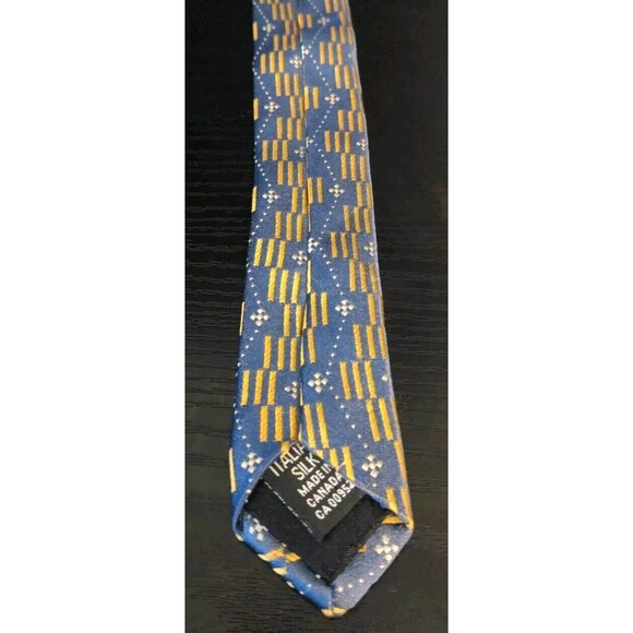 Stefano Conti High End Italian Silk Men's Tie Necktie 58" Silver & Gold NICE - Picture 3 of 8